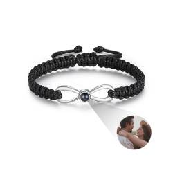 Jeweidea Fotoarmband für Männer Frauen Personalisiertes Projektion Armband mit Foto im Stein Verstellbares Unendlichkeitsarmband für Freundschaft,Paar,Familie,Personalisierte Schmuckgeschenke von Jeweidea