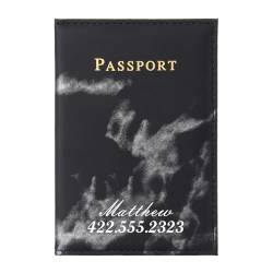 Jeweidea PU-Leder Reisepasshülle für Damen Herren Personalisiert Namen Passport Hülle Reisepass Tasche Travel Organizer für Familien Kreditkarten Ausweis Reisedokumententasche Reise zubehör von Jeweidea