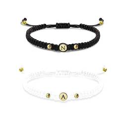 Jeweidea Partnerarmbänder Personalisiertes Namensarmband für Frauen/Männer/Paar bff armbänder für 4 Paar Armbänder mit Gravur Matching Bracelet von Jeweidea