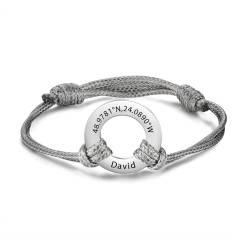 Jeweidea Personalisiertes Damen Herren armband mit Namen Lederband mit Gravur Freundschaftsarmbänder Einstellbares Armband Geschenk für Freund Familien Personalisierte Geschenke von Jeweidea