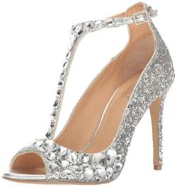 Jewel Badgley Mischka Damen Conroy Kleid Sandalen, Silber, 36.5 EU von Jewel Badgley Mischka