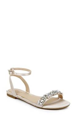 Jewel Badgley Mischka Damen Ohara Flache Sandale, Champagner, 41 EU von Jewel Badgley Mischka