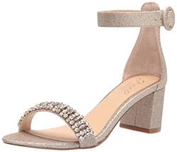 Jewel Badgley Mischka James Ankle Strap Blockabsatz, Gold / Glitzer, 38 EU von Jewel Badgley Mischka