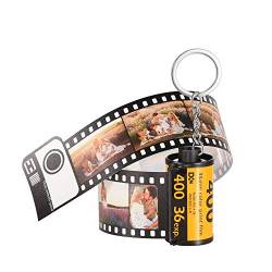 Personalisierte Foto Schlüsselanhänger mit 10 Fotostücken Gravur Druck Kamera Filmrolle Schlüsselbund Auto Bild Album Schlüsselring Geschenk für Herren Frauen Valentinstag Muttertag (Filmrolle1 10pcs) von Jewel