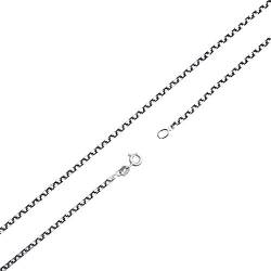 Damen Kette Silber 925 Ankerkette diamantiert Glitzer schwarz Halskette 1,8mm breit 45 cm lange Kette von Jewel24