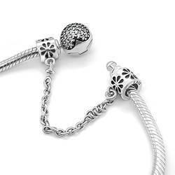 Jewellbox Charms, Sicherheitskette mit Blumenmuster, passend für Pandora-Armband von Jewellbox