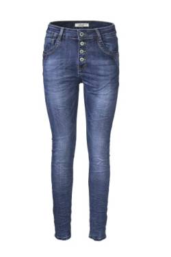 Jewelly Damen Jeans Five-Pocket im Crash-Look 7065 (XS/34) Blau von Jewelly by Lexxury