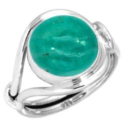 925 Sterling Silber Ring Natürlich Amazonit Handgemacht Schmuck Größe 49 (15.6) (99126_AMZ_R5) von Jeweloporium