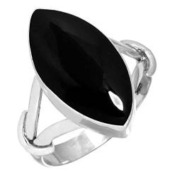 Jeweloporium 925 Silber Ringe für Frauen Real Schwarzer Onyx Edelstein Mode Silber Ringe Größe 50(15.9) Weihnachten - Geschenk Boho Schmuck von Jeweloporium