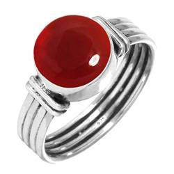 Jeweloporium 925 Sterling Silber Ringe für Frauen Rot Granat Quarz mit Stein Handgefertigt Silber Ringe Größe 57(18.1) Neujahr Geschenk Mode Schmuck von Jeweloporium