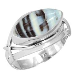 Natürlich Blau Opal Frau Schmuck 925 Sterling Silber Ring Größe 65 (20.7) (99106_BOP_R13) von Jeweloporium