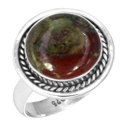 Natürlich Dragon Blut Jaspis Ring 925 Sterling Silber Handgemacht Schmuck Größe 59 (18.8) (99008_DBJ_R10) von Jeweloporium