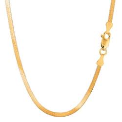 Halskette mit Fischgrätenmuster, Gelbgold, 4,0 mm, Gold, Kein Edelstein von Jewelry Affairs