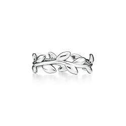 JewelryGift 925 Sterling Silber Olivenblatt Band Ring Wunderschöner Edelschmuck Ehering Geschenk für Frauen und Mädchen Größe-52 von JewelryGift