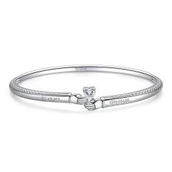 JewelryPalace Claddagh Liebe Herz Zirkonia Armband Damen Silber 925, Armreif Umarmung Hände mit stein Schmuck Set für Frauen, Keltisch Armbänder Mädchen Verstellbar Armreifen Schriftzug I AM ENOUGH von JewelryPalace