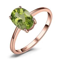 JewelryPalace Echt Edelstein Granat Citrin Peridot Blautopas Amethyst Ringe Rosegold, Verlobungsring Promise Solitär Ring Silber 925 Damen, Silberringe Damenring Antragsring Ringe, Damen Schmuck 55 von JewelryPalace