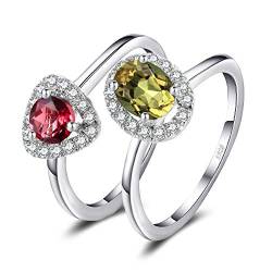 JewelryPalace Fashion Multicolor Echt Turmalin Ring 925 Sterling Silber von JewelryPalace