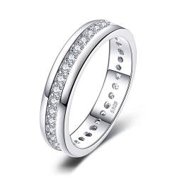 JewelryPalace Ringe Frauen Ehering Ring Silber 925 Damen, Zirkonia Silberringe Trauringe Damenring Vorsteckring Hochzeitsringe Antragsring Memoirering Ewigkeitsring Ringe Set, Damen Schmuck 50 von JewelryPalace