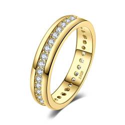 JewelryPalace Ringe Frauen Eheringe Ring Silber 925 Damen, Zirkonia Silberringe Trauringe Vorsteckring Hochzeitsringe Antragsring Memoirering Ewigkeitsring Ringe Set, Damen Schmuck Vergoldet 53 von JewelryPalace