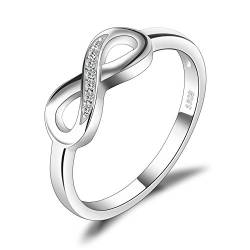 JewelryPalace Wickelring Infinity Verlobungsring Unendlichkeit Promise Eheringe Ring Silber 925 Damen, Zirkonia Silberringe Trauringe Damenring Hochzeitsringe Antragsring Ringe, Damen Schmuck 49 von JewelryPalace