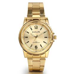 JewelryWe Herren Armbanduhr, 30M Wasserdicht Business Casual Analog Quarz Uhr, Gold Edelstahl Armband mit Gold Digital Zifferblatt von JewelryWe