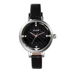 JewelryWe Herren Armbanduhr, Analog Quarz Business Casual Multifunktions-Uhr, Leder Armband Uhr mit Grau Einzigartig Zifferblatt von JewelryWe