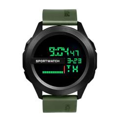 JewelryWe Kinderuhr Silikon Digitaluhr Jungen: Grün Kinder Mädchen Digital Armbanduhr Outdoor Sport Multifunktionale Uhr mit Licht, Wecker, Woche Datum Kalender, Stoppuhr und Silikon Armband von JewelryWe