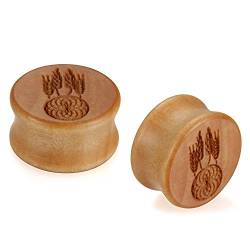 JewelryWe Schmuck 22mm Holz Double Flared Flesh Plug Sattel Tunnel Plugs Ohrstecker Ohrpiercing Braun Dreamcatcher Traumfänger Vintage von JewelryWe