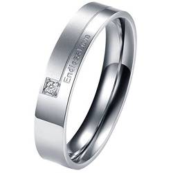 JewelryWe Schmuck Damen Edelstahl Ehering Endless Love Bequemlichkeit Passen Band Größe 47 bis 65 von JewelryWe