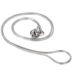 JewelryWe Schmuck Edelstahl Schlange Halskette Schlangenkette, Breite 1mm Länge 43cm Silber Unisex von JewelryWe