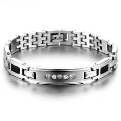 JewelryWe Schmuck Herren Armbänder, Edelstahl Gesundheit Magnetarmband Magnet Armband Armreif Valentinstag Lieben Geschenk für Männer von JewelryWe