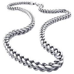 JewelryWe Schmuck Herren-Kette, Edelstahl Biker Königskette Halskette, Silber, Breite 6mm, Länge 55cm von JewelryWe