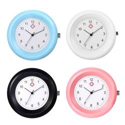 JewelryWe Schwesternuhr Krankenschwesteruhr Taschenuhr Stethoskop: 4pcs Analog Quarz Uhr Damen Herren leicht lesbare Stethoskopuhr Arbeitsuhr für Krankenschwestern Ärzte Pflege von JewelryWe