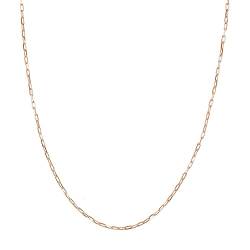 14 Karat Rotgold, 1,95 mm, Büroklammer, Armband, mit Karabinerverschluss, Schmuck für Damen, 18 cm, Roségold von JewelryWeb