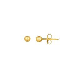 14 Karat glänzende Kugel-Ohrringe aus Weißgold, Gelbgold, Rotgold und 10 mm, 3 mm, 4 mm, 5 mm, 6 mm, 7 mm, 8 mm, Gelbgold von JewelryWeb