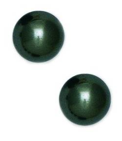 14 Karat schwarze runde Kristallperlen-Ohrringe in Gelbgold und 10 mm, 12 mm, 4 mm, 5 mm, 6 mm, 7 mm, 8 mm, 9 mm, Gelbgold von JewelryWeb