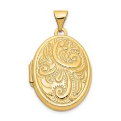 14 Karat und Ironmongery mit ovalem Medaillon. JewelryWeb von JewelryWeb