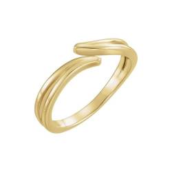 14ct Gelbgold poliert Bypass Ring Größe M 1/2 Schmuck Geschenke für Frauen, Gelbgold, Gelbgold von JewelryWeb