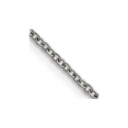 Chisel Titan poliert 2,25 mm Kabelkette Schmuck Geschenke für Frauen - Längenoptionen: 46 51 56 61, Titan von JewelryWeb