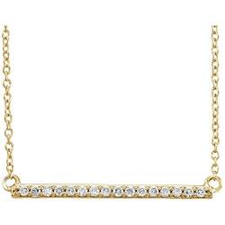 H+ 14 Karat Gelbgold 0,17 Dwt Diamant Bar Halskette Schmuck Geschenke für Frauen, Diamant Edelstein Gold, Diamant von JewelryWeb