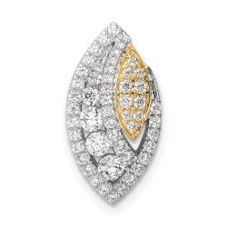Halskette aus 14 Karat zweifarbigem Gold, im Labor gewachsener Diamant, 19,04 mm lang, Schmuckgeschenke für Frauen von JewelryWeb