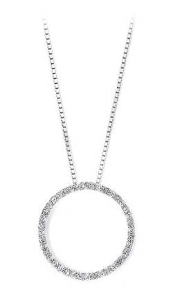 Halskette aus 925er-Sterlingsilber, Diamant-Kreis-Halskette, Schmuck, Geschenke für Damen, Diamant Edelstein Metall, Diamant von JewelryWeb