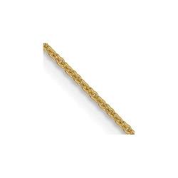 Halskette mit 14 Karat Karabinerverschluss, Gold, 0,9 mm, runde Kabelkette, Schmuck, Geschenke für Frauen, Längenoptionen: 41, 46, 51, 56, 61, Gelbgold von JewelryWeb