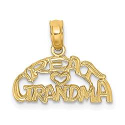 Halskette mit Anhänger "Great Grandma", 16,3 mm, Goldblock und Gravur, Schmuck, Geschenke für Frauen von JewelryWeb