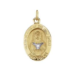 Halskette mit Anhänger Maria des Heiligen Geistes, zweifarbig, 14 Karat, 15 x 11 mm, Schmuck Geschenke für Frauen, Metall von JewelryWeb