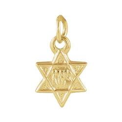 Halskette mit Anhänger aus 14 Karat Gelbgold, religiöser Judaica-Davidstern, 7,5 x 07 mm, Schmuck, Geschenke für Frauen, Gelbgold von JewelryWeb