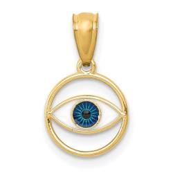 Halskette mit Augenanhänger, 9,2 mm, 14 Karat Gold, poliert, emailliert, Schmuck, Geschenke für Frauen von JewelryWeb