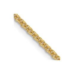 Halskette mit Karabinerverschluss, 1,6 mm, 14 Karat Gelbgold, rund, nautisches Schiff, Mariner, Anker, Gliederkette, Schmuck, Geschenke für Frauen, Längenoptionen: 41, 46, 51, 56, 61, Gelbgold von JewelryWeb