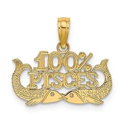 Halskette mit Sternzeichen-Anhänger, 17,85 mm, Gold, 100 % Fische, Schmuck, Geschenke für Frauen von JewelryWeb