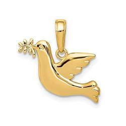 Halskette mit Taubenanhänger, vergoldet, poliert, 18 mm, Schmuck, Geschenke für Frauen von JewelryWeb
